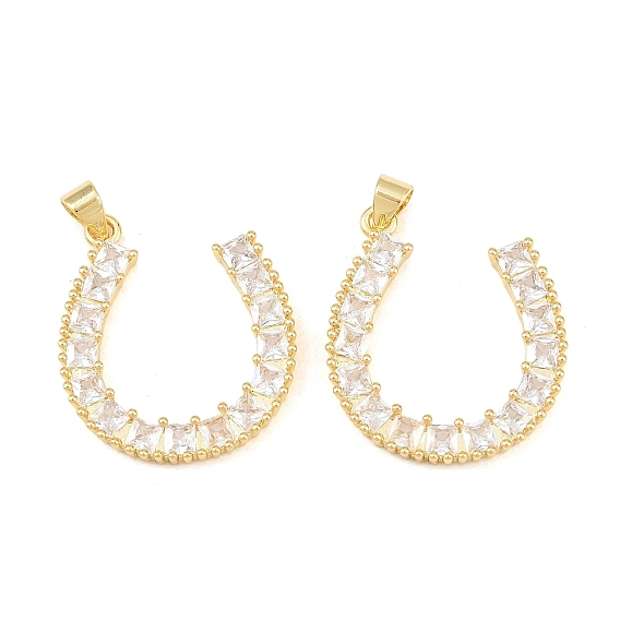 Латунные микро проложить кубического циркония подвески, подковы прелести, долговечный, стойки покрытие, без свинца и без кадмия