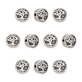 304 из нержавеющей стали бусы, плоские круглые с дерева жизни