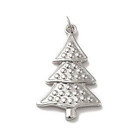 304 Stainless Steel Pendants, with Jump Ring, Christmas Tree Charm