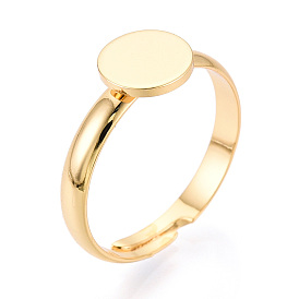 Латунные манжетные кольца, плоская круглая пустая простая накладка кольцо настройки