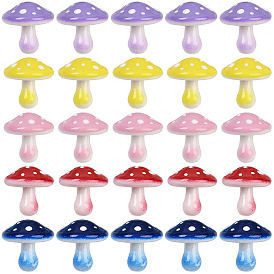 25 шт 5 цвета непрозрачные акриловые бусины, гриб