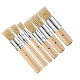 Paint Wood Brushes, Bristle Brushes with Wooden Handle, for Painting the Walls, Cleaning Pottery Dust