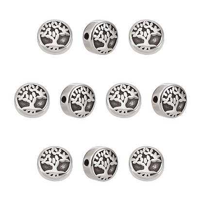304 из нержавеющей стали бусы, плоские круглые с дерева жизни