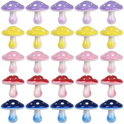 25 шт 5 цвета непрозрачные акриловые бусины, гриб