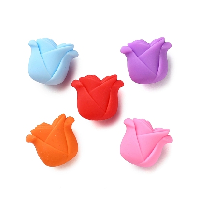Силиконовые бусины в форме розы, фокусные бусы