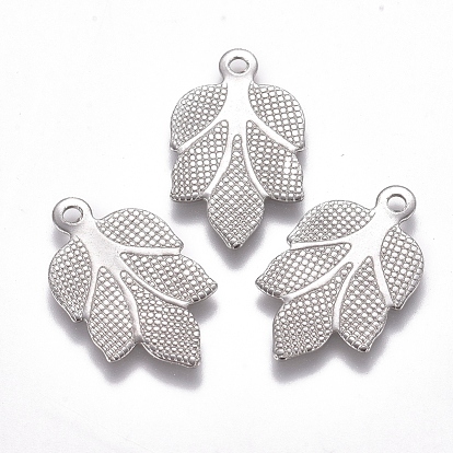 Pendentifs en acier inoxydable, feuille
