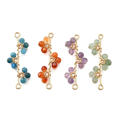 4 шт. 4 стили натуральный зеленый авантюрин и апатит и сердолик и аметист граненые круглые бусины веточки соединительные подвески