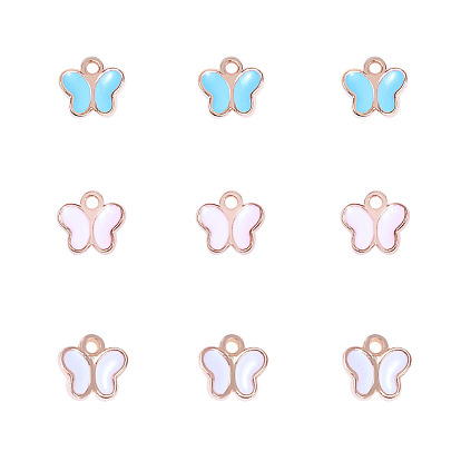 Эмалевые подвески из легкого позолоченного сплава, бабочка