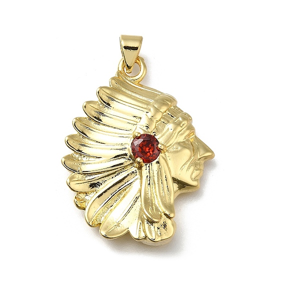 Латунные микро проложить кубического циркония подвески, индийское лицо, без кадмия и без свинца, стойки покрытие, долговечный