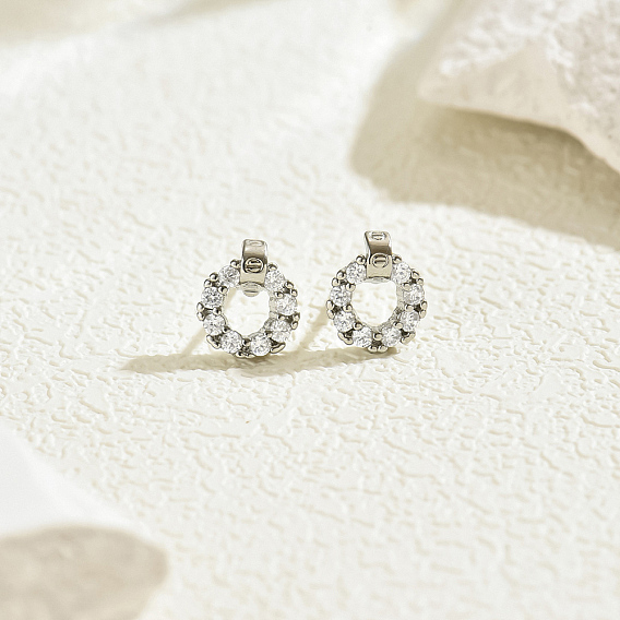 Элегантные латунные прозрачные кубические циркониевые круглые серьги-гвоздики во французском стиле для женщин подарок