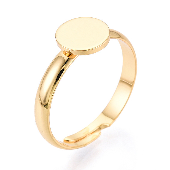 Латунные манжетные кольца, плоская круглая пустая простая накладка кольцо настройки