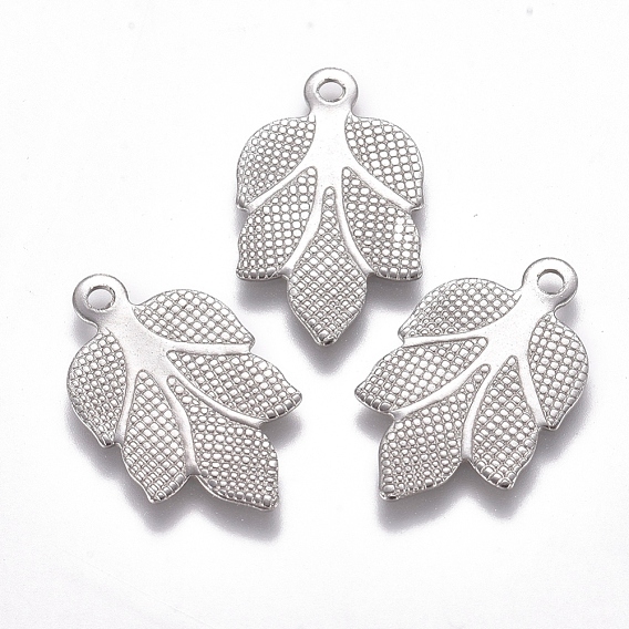 304 Stainless Steel Pendants, Leaf