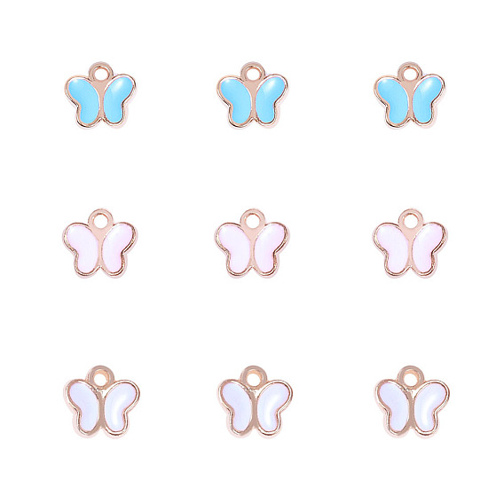 Эмалевые подвески из легкого позолоченного сплава, бабочка