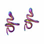 Schlangenmanschettenringe, weit geöffnete Ringe, Regenbogenfarbe 304 Edelstahlringe für Damen