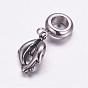 304 Stainless Steel European Dangle Charms, Large Hole Pendants, Dolphin