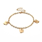 304 Stainless Steel Butterfly Charm Bracelet with Cable Chains for Women