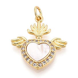 Латунные микропаве прозрачные подвески с фианитом, без кадмия и без свинца, с оболочкой, святое сердце, с целью перехода в кольце