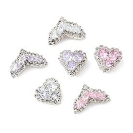 Латунные микро проложить кубического циркония подвески, без кадмия и без свинца, рыбий хвост, со стразами, серебряные