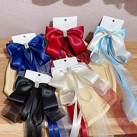 Butterfly Bow Hair Clip with Long Ribbon - Elegant, Chic, Hair Accessory.