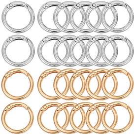 32Pcs 2 Colors Alloy Spring Gate Rings, Ring