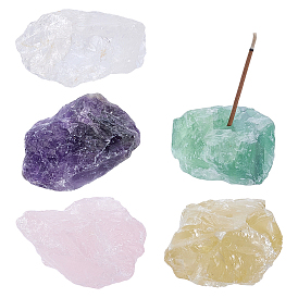 5шт. 5 стили натуральный кварцевый кристалл, аметист, цитрин, флюорит, необработанные самородки розового кварца, курильницы для благовоний, держатели благовоний, украшения для домашнего экрана
