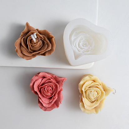 Silicone Molds, for Handmade Soap Making, Heart Rose