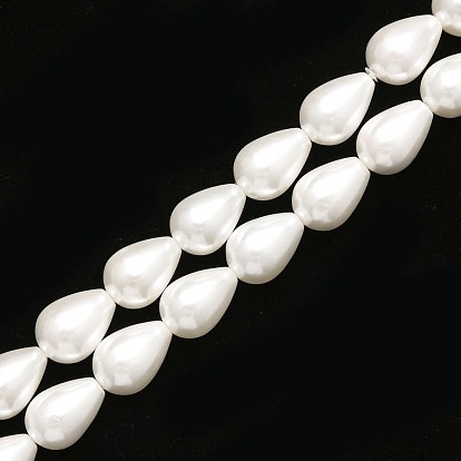 Shell Pearl Beads Strands, Polished, Drop