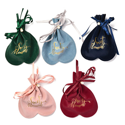 Сумка-тоут с крафтовой лентой на кулиске, со словом и акриловыми бусинами, на день рождения валентинки свадьба упаковка конфет