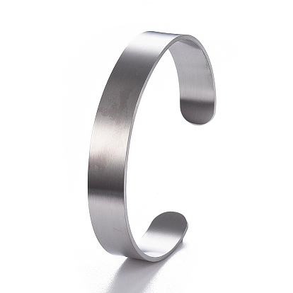 304 Stainless Steel Cuff Bangles, Blank Plain Bangles