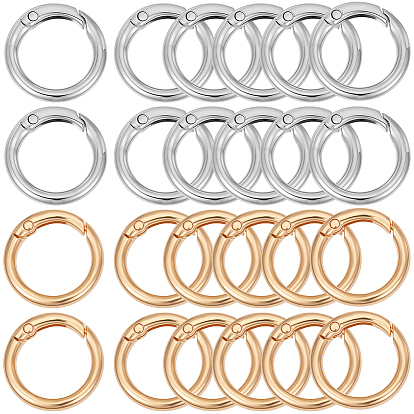 32Pcs 2 Colors Alloy Spring Gate Rings, Ring