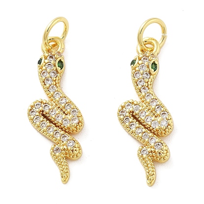 Латунные микро проложить кубического циркония подвески, змея, без свинца и без кадмия, долговечный, стойки покрытие, с целью перехода в кольце