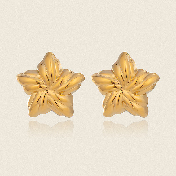 304 серьги-гвоздики в форме звезды из нержавеющей стали с полосками