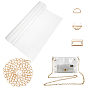 1Pc Iron & Brass Chain Bag Straps, with Alloy Bag Clasps, TPU Plastic Bag Covers, Iron D Rings, for Bag Replacement Accessories