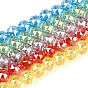 Нити из прозрачных круглых бусин с цветным покрытием ab, граненые