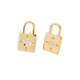 925 Sterling Silver French Vintage Earrings with Elegant Lock Design