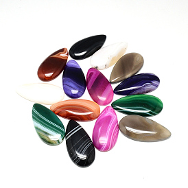 Dyed Natural Strip Agate Cabochons, Drop