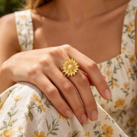 304 Offene Manschettenringe aus Edelstahl mit Imitationsperlen für Damen, golden
