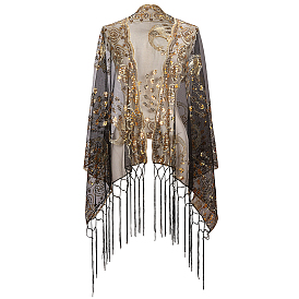 Съемная шаль из полиэстера с пайетками, аксессуары для одежды