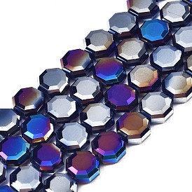 Electroplate Glass Beads Strands, AB Color Plated, Faceted, Octagon