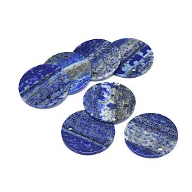Natural Lapis Lazuli Pendants, Flat Round