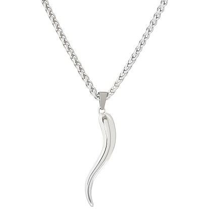 1pc 304 цепочки из нержавеющей стали, не тускнеет, с 1ПК 304 волнистыми подвесками из нержавеющей стали