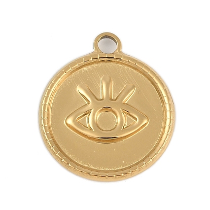 Ионное покрытие (ip) 304 подвеска из нержавеющей стали со стразами в форме кабошона, плоско-круглые, полированный