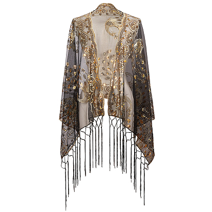 Съемная шаль из полиэстера с пайетками, аксессуары для одежды