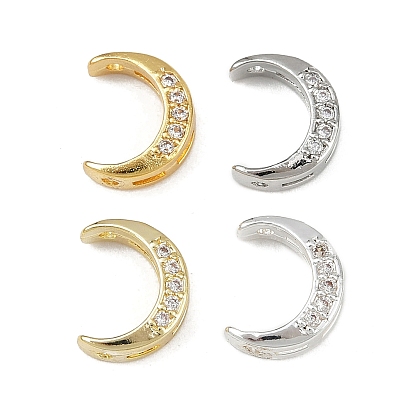 Латунные прозрачные бусины из кубического циркония, луна