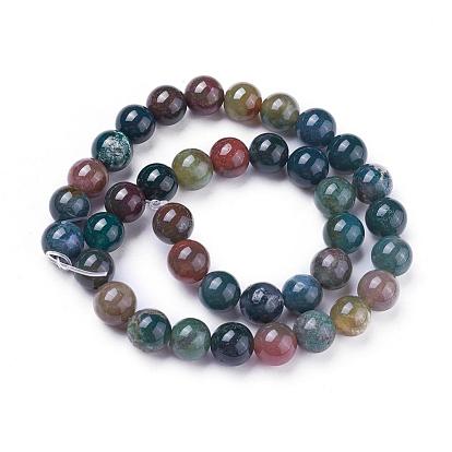 Natural Indian Agate Round Beads Strands