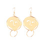 Alloy Dangle Earrings for Women, Ring & Human Face
