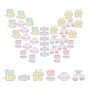 36Pcs 6 Style Transparent Acrylic Beads, with Enamel, Mixed Shapes