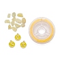 26Pcs Flat Round Initial Letter A~Z Alphabet Enamel Charms, 20G Natural Lemon Jade Chip Beads and Elastic Thread, for DIY Jewelry Making Kits