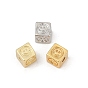 Spacer бисер латунные, куб с улыбающимся лицом