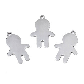 201 Stainless Steel Pendants, Laser Cut, Boy Silhouette Charm